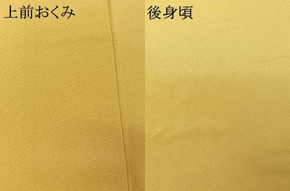 平和屋着物▽上質な色無地　単衣　玉蜀黍色　正絹　逸品　AABL0348jh