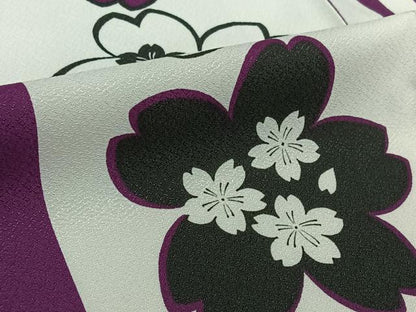 平和屋着物▽小紋　単衣　舞桜間道　洗える着物　AABL0352jh