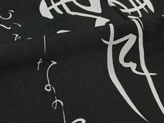 平和屋着物▽男性　小紋　単衣　雪月花　黒地　洗える着物　AABL0353jh
