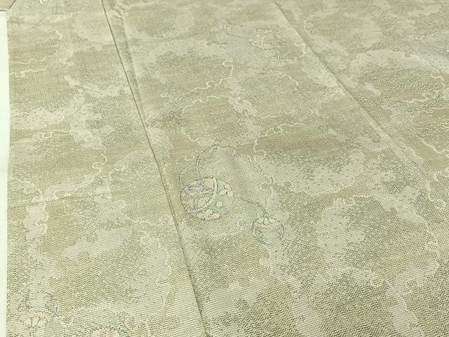 平和屋着物▽上質な紬　単衣　雪輪鞠文 　正絹　逸品　未使用　AABL0356jh