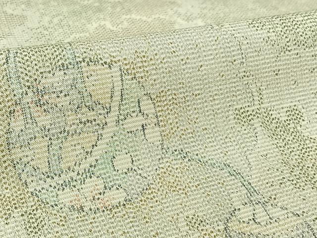 平和屋着物▽上質な紬　単衣　雪輪鞠文 　正絹　逸品　未使用　AABL0356jh