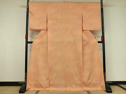 平和屋着物▽お召　単衣　鹿の子文様　暈し染め　正絹　逸品　AABL0360jh