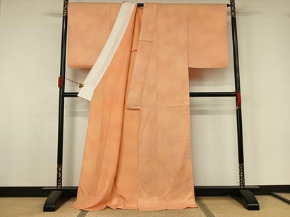 平和屋着物▽お召　単衣　鹿の子文様　暈し染め　正絹　逸品　AABL0360jh