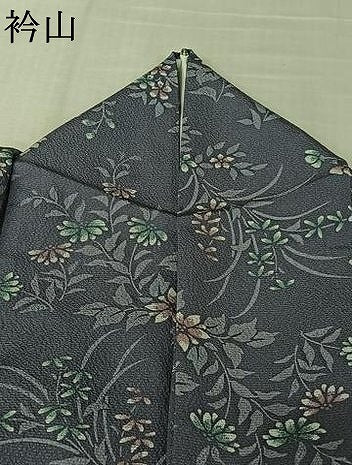 平和屋着物▽上質な小紋　単衣　草花文　正絹　逸品　AABL0365jh