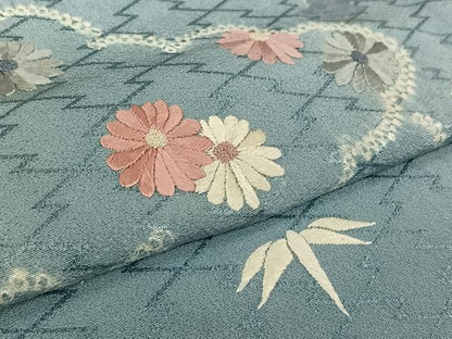 平和屋着物▽訪問着　単衣　中国三大刺繍　相良刺繍　絞り　雲重ね花文　正絹　逸品　AABL0370jh