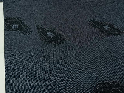 平和屋着物▽お召　単衣　吊り下げ灯篭　小田急百貨店扱い　正絹　逸品　AABL0373jh