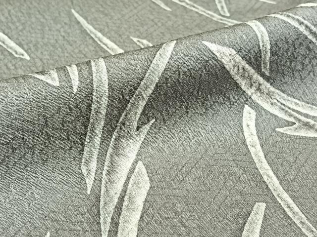 平和屋着物▽上質な小紋　単衣　枝葉文　正絹　逸品　AABL0379jh