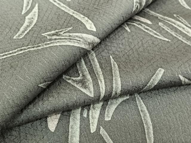 平和屋着物▽上質な小紋　単衣　枝葉文　正絹　逸品　AABL0379jh