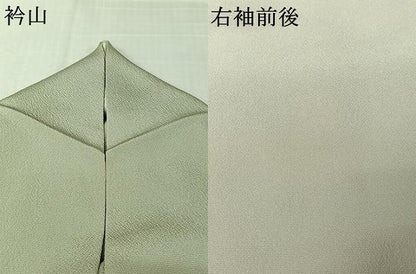 平和屋着物▽訪問着　単衣　竹屋町刺繍　草花文　金彩　正絹　逸品　AABL0388jh