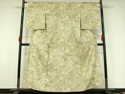 平和屋着物▽本場染大島紬　単衣　風景人物文　正絹　逸品　AABL0394jh