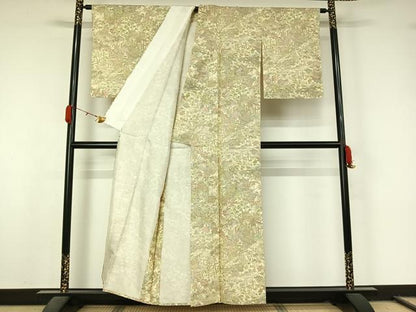 平和屋着物▽本場染大島紬　単衣　風景人物文　正絹　逸品　AABL0394jh