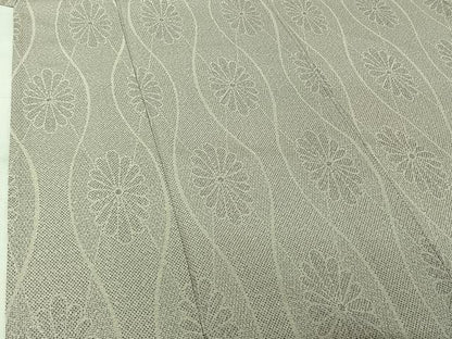 平和屋着物▽お召　単衣　立涌花文　正絹　逸品　AABL0407jh