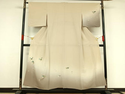 平和屋着物▽訪問着　単衣　南天文　暈し染め　正絹　逸品　AABL0411jh