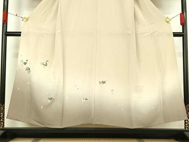 平和屋着物▽訪問着　単衣　南天文　暈し染め　正絹　逸品　AABL0411jh
