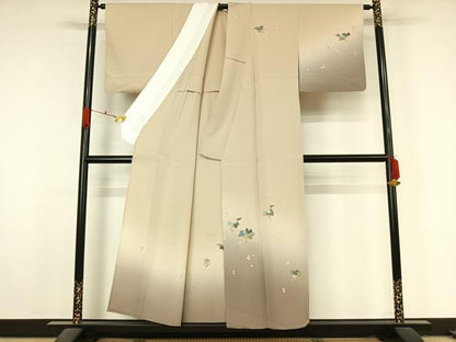 平和屋着物▽訪問着　単衣　南天文　暈し染め　正絹　逸品　AABL0411jh