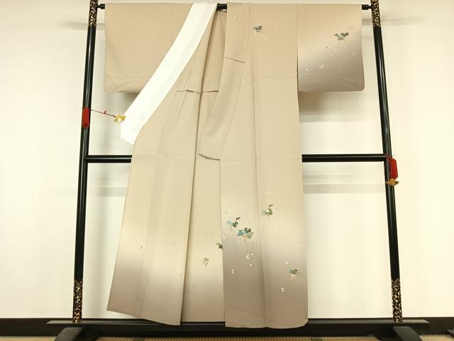 平和屋着物▽訪問着　単衣　南天文　暈し染め　正絹　逸品　AABL0411jh