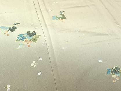 平和屋着物▽訪問着　単衣　南天文　暈し染め　正絹　逸品　AABL0411jh