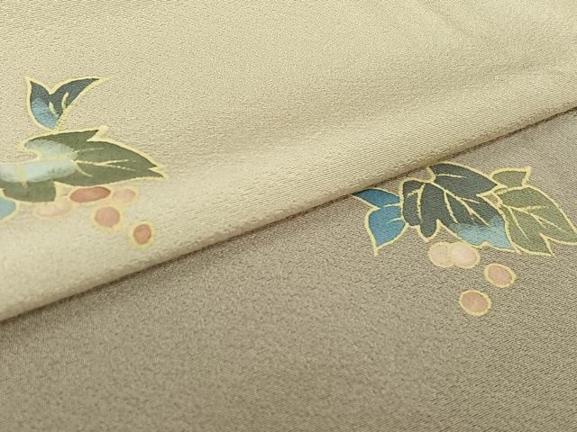平和屋着物▽訪問着　単衣　南天文　暈し染め　正絹　逸品　AABL0411jh