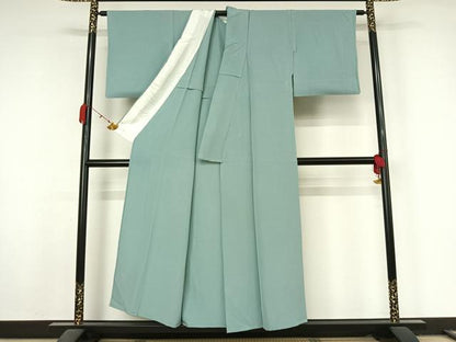 平和屋着物▽上質な色無地　単衣　瓶覗色　正絹　逸品　AABL0413jh