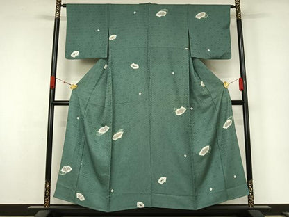 平和屋着物▽訪問着　単衣　絞り　地紙花文　正絹　逸品　AABL0414jh