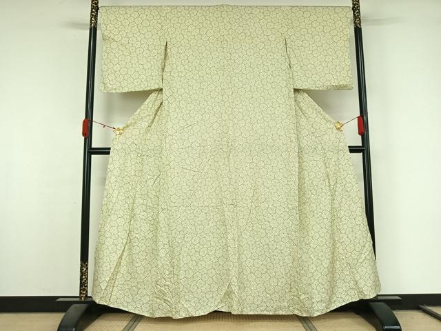 平和屋着物▽上質な小紋　単衣　花尽くし　正絹　逸品　AABL0423jh