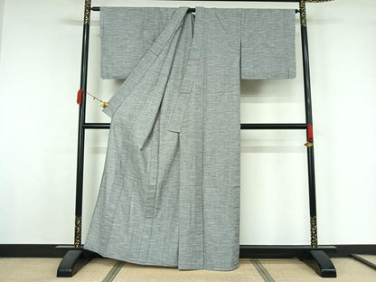 平和屋着物▽小紋　単衣　霞文　綿　AABL0430jh