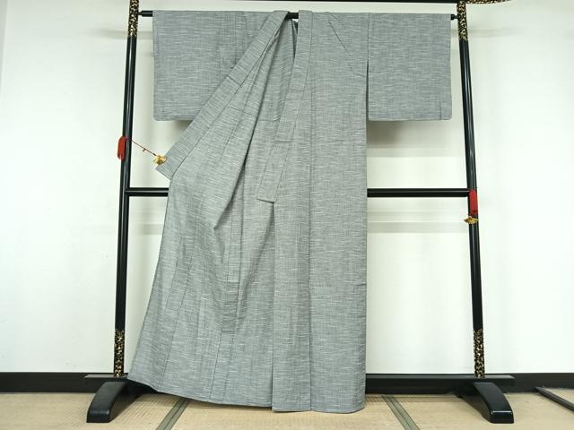 平和屋着物▽小紋　単衣　霞文　綿　AABL0430jh