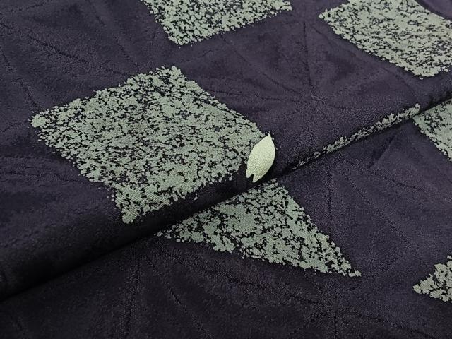 平和屋着物▽上質な小紋　単衣　幾何学舞桜文　正絹　逸品　AABL0433jh