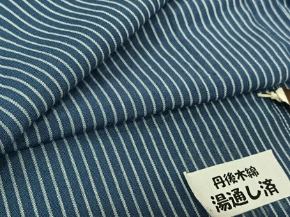平和屋着物▽紬　単衣　縞　丹後木綿　AABL0434jh
