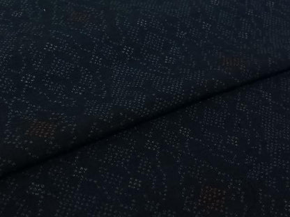 平和屋着物▽上質な紬 　単衣　 幾何学文様　正絹　逸品　未使用　AABL0440jh