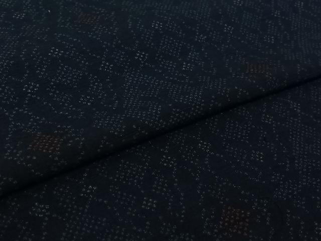 平和屋着物▽上質な紬 　単衣　 幾何学文様　正絹　逸品　未使用　AABL0440jh