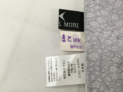 平和屋着物▽森英恵・HANAE MORI　小紋　単衣　草花文　暈し染め　やまと誂製　洗える着物　AABL0442jh