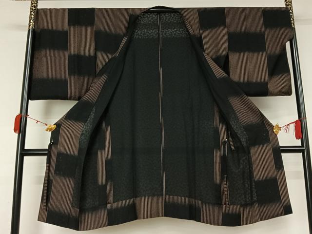 平和屋着物▽道行コート　スリーシーズン　春夏秋　塵除け　市松文様　ロング丈　AABL0452jh