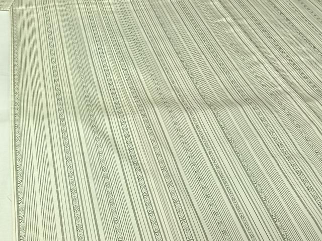 平和屋着物▽上質な紬　単衣　縞　正絹　逸品　AABL0455jh