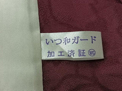 平和屋着物▽上質な小紋　単衣　草花文　正絹　逸品　AABL0471jh