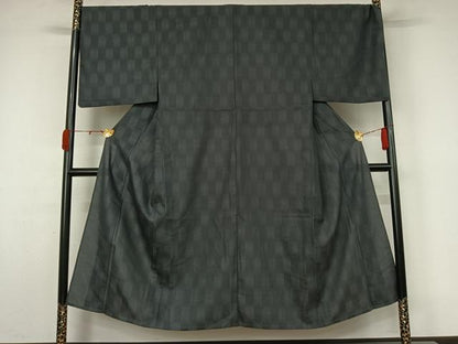 平和屋着物▽男性　小紋　単衣　幾何学文様　キングサイズ　AABL0472jh