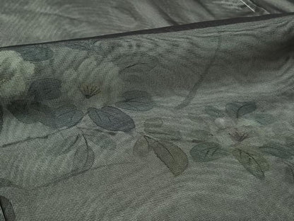 平和屋着物▽訪問着　無双　紗袷　紗×紗　手描き　草花文　仮絵羽　正絹　逸品　未使用　AABL0474jh