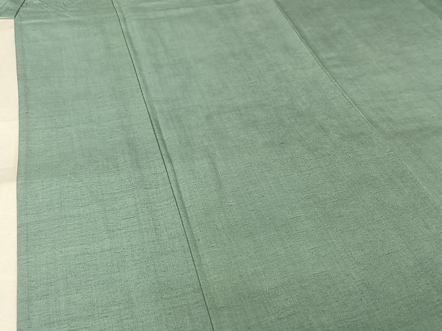 平和屋着物▽上質な紬　単衣　色無地　瓶覗色　正絹　逸品　AABL0488jh