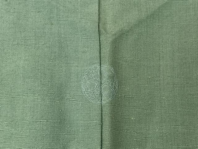 平和屋着物▽上質な紬　単衣　色無地　瓶覗色　正絹　逸品　AABL0488jh
