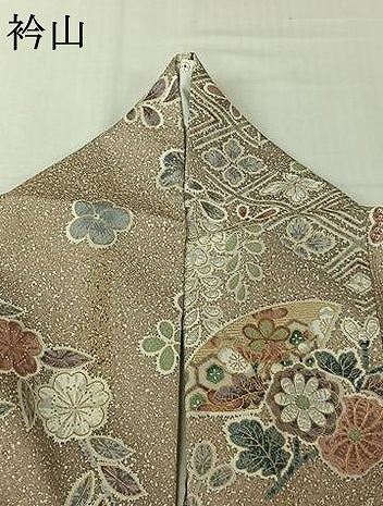 平和屋着物▽上質な小紋　単衣　地紙舞花文　金彩　正絹　逸品　AABL0489jh