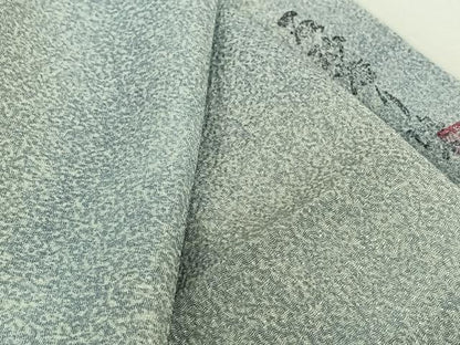 平和屋着物▽上質な小紋　単衣　作家物　霞文　鬼しぼ縮緬　正絹　逸品　AABL0494jh