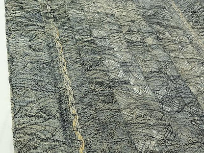平和屋着物▽奄美伝統染色家 赤塚次男 道中着 スリーシーズン 春夏秋 塵除け 本場奄美大島本泥染 霞文 証紙付き 正絹 逸品 AABL0495jh