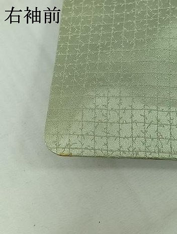 平和屋着物▽訪問着　単衣　刺繍　草花文　暈し染め　金糸　銀彩　正絹　逸品　AABL0498jh