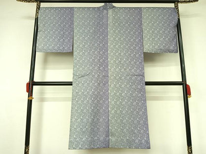 平和屋着物▽道中着　スリーシーズン　春夏秋　塵除け　更紗花唐草文様　ロング丈　正絹　逸品　AABL0503jh