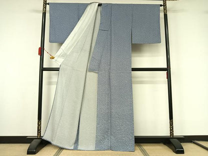 平和屋着物＊夏物　訪問着　縦絽　露芝文　正絹　逸品　AABL0507jh