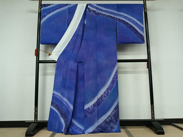 平和屋着物▽訪問着　単衣　作家物　霞文　暈し染め　正絹　逸品　AABL0512jh