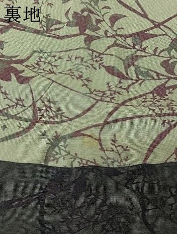平和屋着物▽道中着　無双　紗袷　紗×紗　スリーシーズン　春夏秋　塵除け　草花文　正絹　逸品　AABL0516jh
