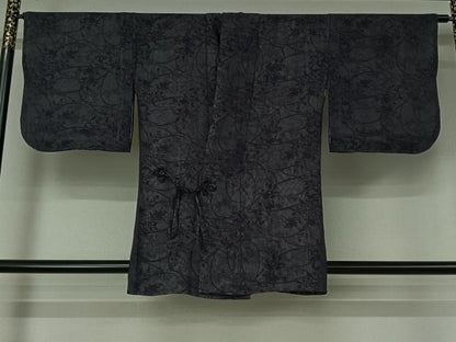 平和屋着物▽道中着　無双　紗袷　紗×紗　スリーシーズン　春夏秋　塵除け　草花文　正絹　逸品　AABL0516jh