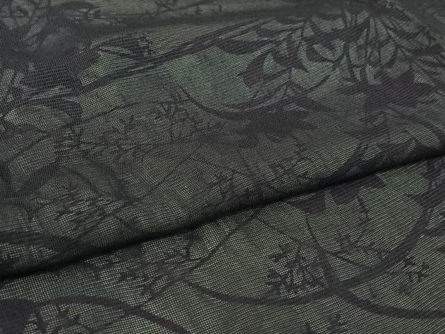 平和屋着物▽道中着　無双　紗袷　紗×紗　スリーシーズン　春夏秋　塵除け　草花文　正絹　逸品　AABL0516jh