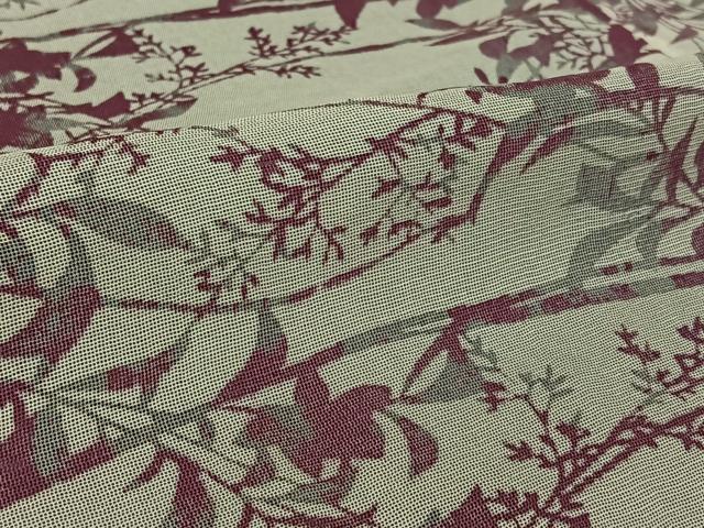 平和屋着物▽道中着　無双　紗袷　紗×紗　スリーシーズン　春夏秋　塵除け　草花文　正絹　逸品　AABL0516jh